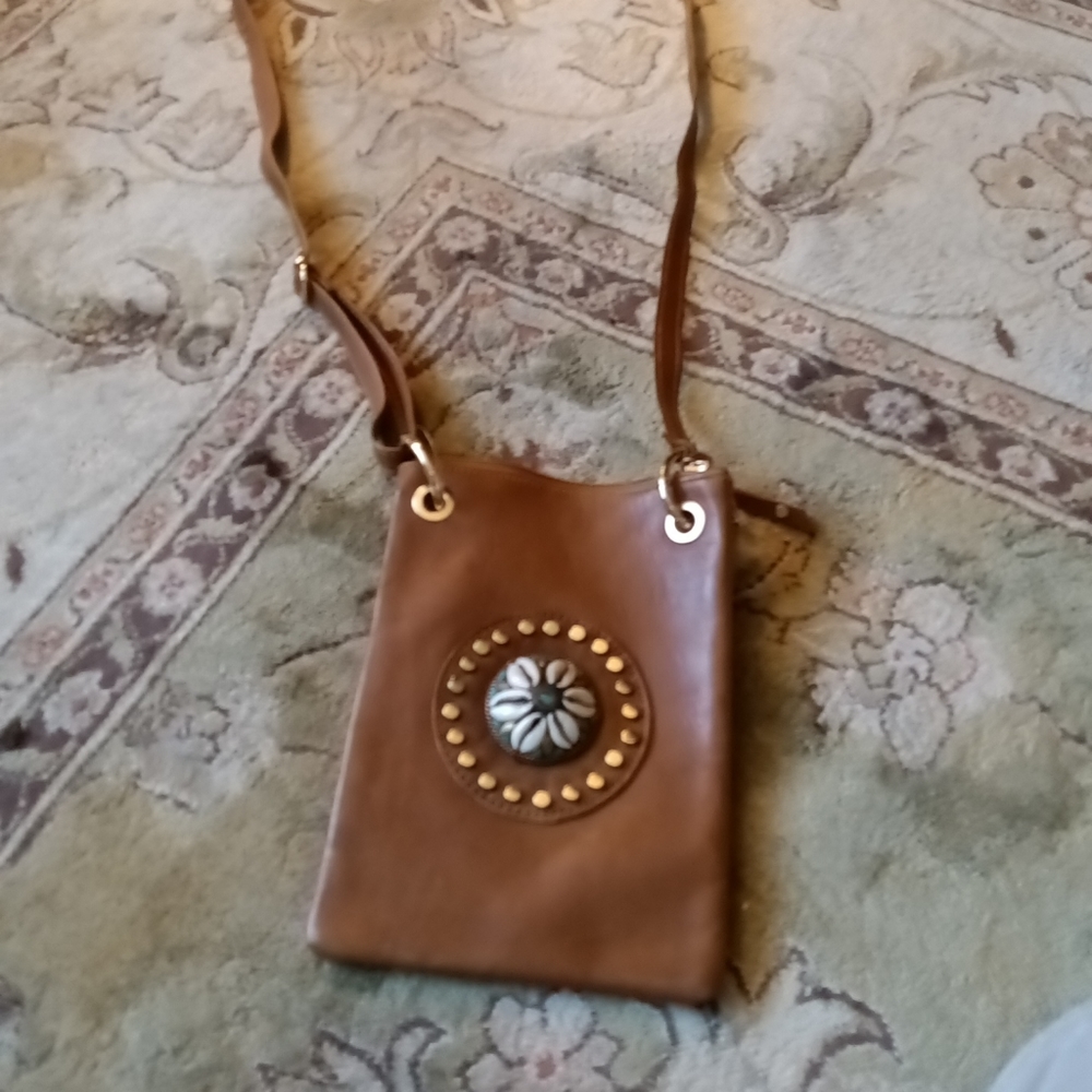 Genuine leather crossbody purse